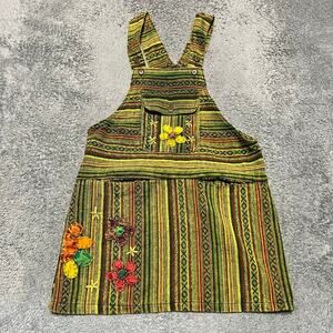 Gringo Skirt Overalls Womens Medium Dungarees Green Pingafore Dress